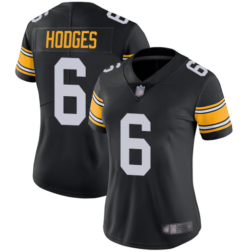 Women Pittsburgh Steelers Football #6 Limited Black Devlin Hodges Alternate Vapor Untouchable Nike NFL Jersey